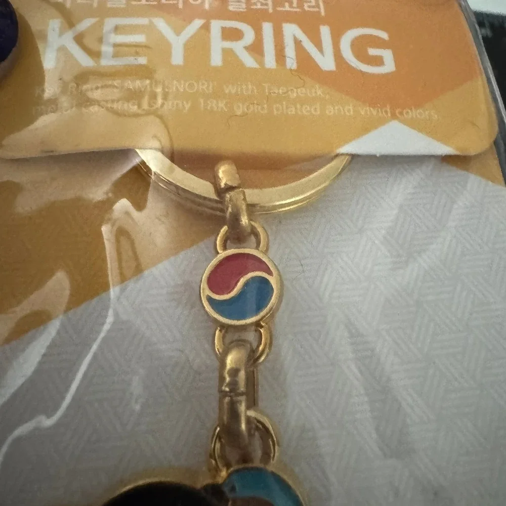 Korea Samulnori Character Keychain 18K Gold‎ Plated Souvenir Gift
